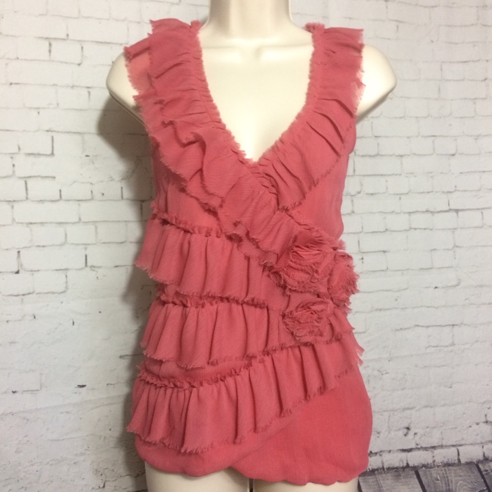Anthropologie Deletta Living Coral Blouse